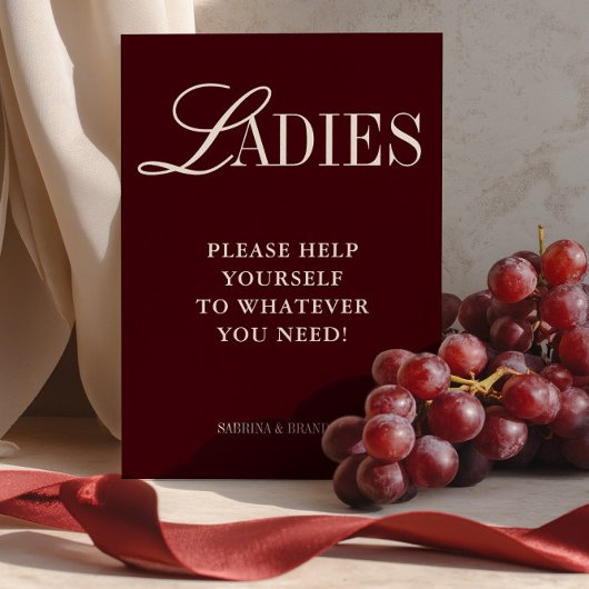 Elegant Minimalist Ladies Bathroom Basket Sign 招待状