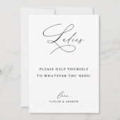 Elegant Minimalist Ladies Bathroom Basket Sign 招待状 (正面)