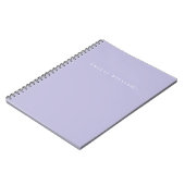 Elegant Minimalist Lavender Purple Monogram ノートブック (左側)