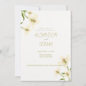 ELEGANT MINIMALIST LILY WEDDING INVITATION  招待状 (正面)