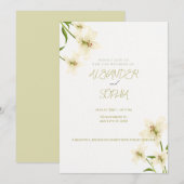 ELEGANT MINIMALIST LILY WEDDING INVITATION  招待状 (正面/裏面)