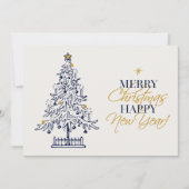 Elegant Minimalist Merry Christmas Tree Corporate シーズンカード (正面)