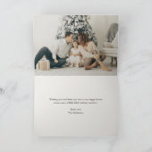 Elegant Minimalist Merry Christmas Tree Photo カード (内部)