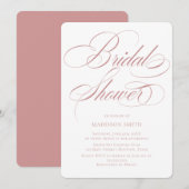 Elegant Minimalist modern Bridal Shower  招待状 (正面/裏面)