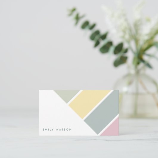 Elegant minimalist modern feminine white card 名刺 (スタンド正面)