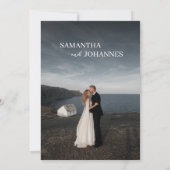 Elegant Minimalist Modern Green Photo Wedding  招待状 (裏面)