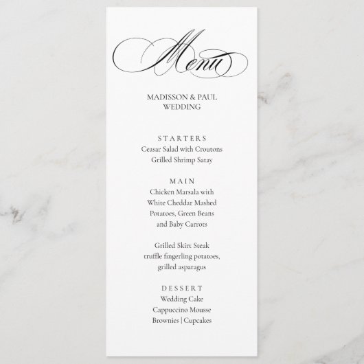 Elegant Minimalist modern Menu  メニュー (正面)