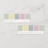 Elegant minimalist modern simple green white card スキニー名刺 (正面/裏面)