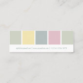 Elegant minimalist modern simple green white card スキニー名刺 (裏面)