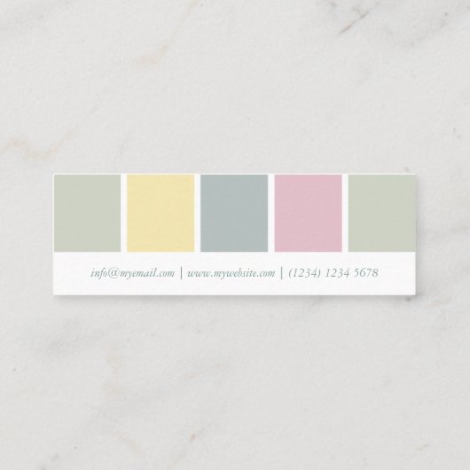 Elegant minimalist modern simple green white card スキニー名刺 (裏面)