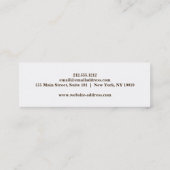 Elegant Minimalist Modern Stylish Mini Mini Busine スキニー名刺 (裏面)