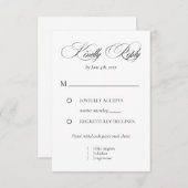  Elegant Minimalist modern Tarjeta de confirmación 出欠カード (正面/裏面)