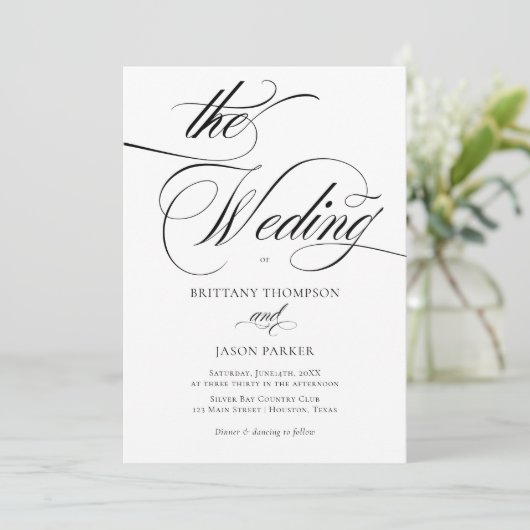 Elegant Minimalist modern Wedding 招待状 (スタンド正面)