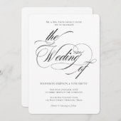 Elegant Minimalist modern Wedding 招待状 (正面/裏面)