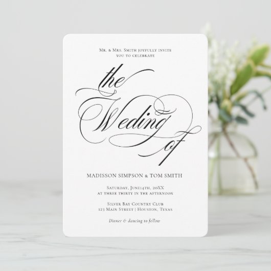 Elegant Minimalist modern Wedding 招待状 (スタンド正面)