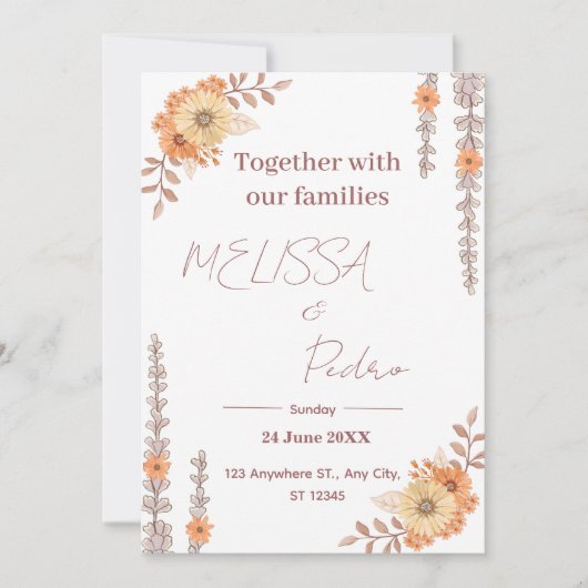 Elegant Minimalist Modern Wedding Invitation 招待状 (正面)