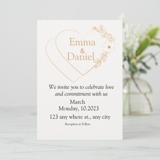 Elegant Minimalist & Modern Wedding Invitations 招待状 (スタンド正面)