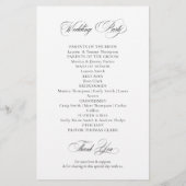 Elegant Minimalist modern Wedding Program (裏面)