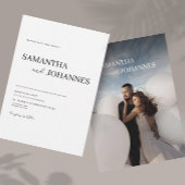 Elegant Minimalist Modern White Photo Wedding 招待状