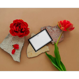 Elegant Minimalist Monogram Black & White Border  ノートカード