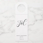 Elegant Minimalist Monogram Initials Wedding ボトルネックタグ (正面)