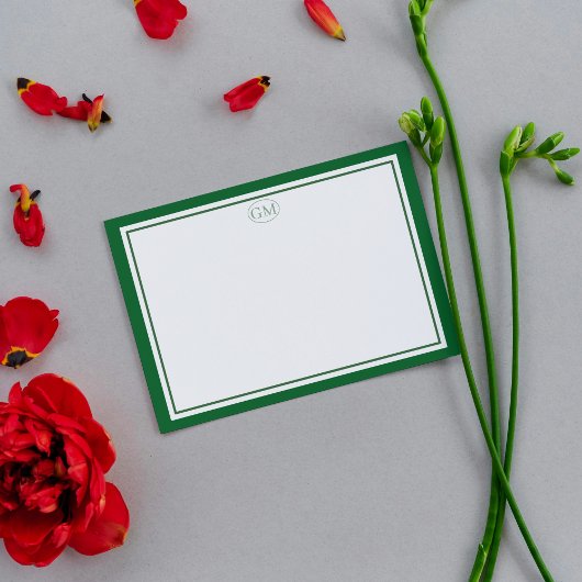 Elegant Minimalist Monogram Note Cards ノートカード