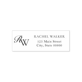 Elegant Minimalist Monogram Return Address セルフインキングスタンプ