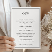 Elegant Minimalist Monogram Wedding 招待状