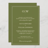 Elegant Minimalist Monogram Wedding 招待状 (正面/裏面)