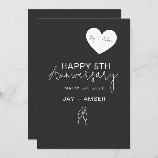 Elegant Minimalist Naive 招待状 (正面/裏面)