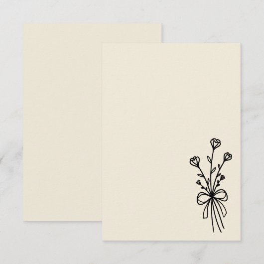 Elegant Minimalist Natural White 招待状 (正面/裏面)