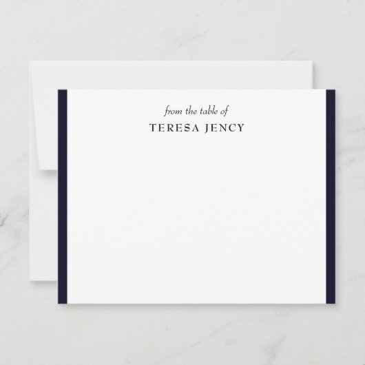 Elegant Minimalist Navy Blue Desk Design ノートカード (正面)