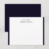 Elegant Minimalist Navy Blue Desk Design ノートカード (正面/裏面)