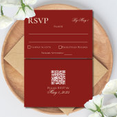 Elegant Minimalist Old Money Bold Red Wedding RSVP