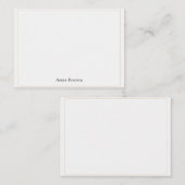 Elegant Minimalist Olive Green Border Note Card ノートカード (正面/裏面)