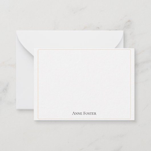 Elegant Minimalist Olive Green Border Note Card ノートカード (正面)