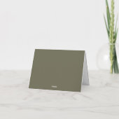 Elegant Minimalist Olive Green Two Border ノートカード (裏面)