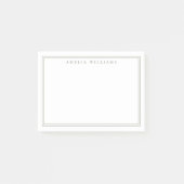 Elegant Minimalist Olive Green Two Border ポストイット (正面)