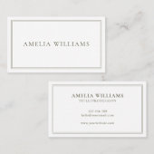 Elegant Minimalist Olive Green Two Border 名刺 (正面/裏面)