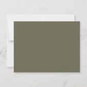 Elegant Minimalist Olive Green Two Border Ruled ノートカード (裏面)
