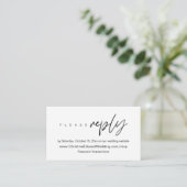 Elegant, minimalist online wedding RSVP insert エンクロージャーカード (スタンド正面)