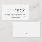 Elegant, minimalist online wedding RSVP insert エンクロージャーカード (正面/裏面)