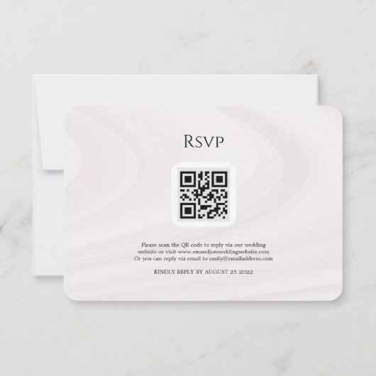 Elegant Minimalist Orchid Wedding RSVP Card (裏面)