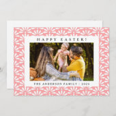 Elegant Minimalist Pattern Happy Easter 1 Photo シーズンカード (正面/裏面)