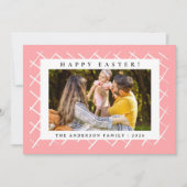 Elegant Minimalist Pattern Happy Easter 1 Photo シーズンカード (正面)