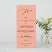 Elegant Minimalist Peach Wedding Menu メニュー (スタンド正面)