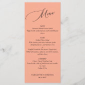 Elegant Minimalist Peach Wedding Menu メニュー (正面)