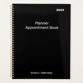 Elegant Minimalist Personalized Logo Black Planner プランナー手帳