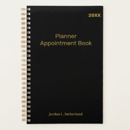 Elegant Minimalist Personalized Logo Black Planner プランナー手帳