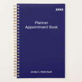 Elegant Minimalist Personalized Logo Blue Planner プランナー手帳 (正面)